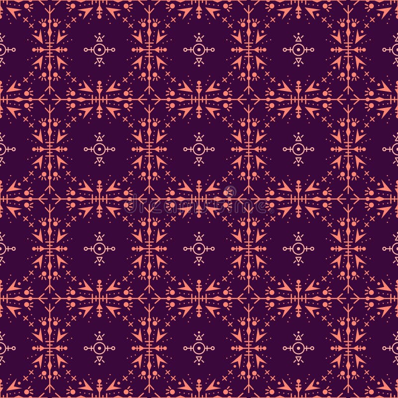 Modèle sans couture pourpre avec les éléments tribals moraux illustration libre de droits Modèle sans couture pourpre avec les éléments tribals moraux illustration libre de droits