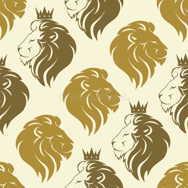 Modèle sans couture principal de lion illustration libre de droits Modèle sans couture principal de lion illustration libre de droits