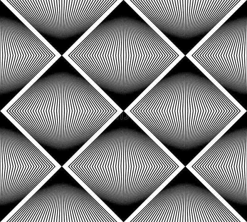 Modèle sans couture rayé monochrome géométrique, VE noir et blanc illustration stock Modèle sans couture rayé monochrome géométrique, VE noir et blanc illustration stock