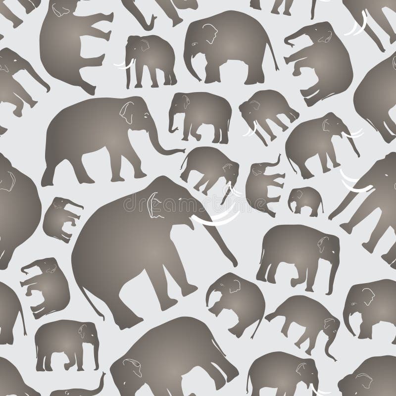 Modèle sans couture simple d'éléphants gris de vecteur illustration stock Modèle sans couture simple d'éléphants gris de vecteur illustration stock