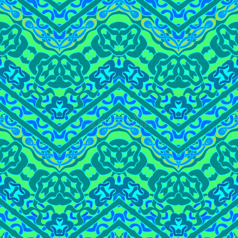 Motif ethnique dessiné à la main avec des lignes en zigzag illustration stock