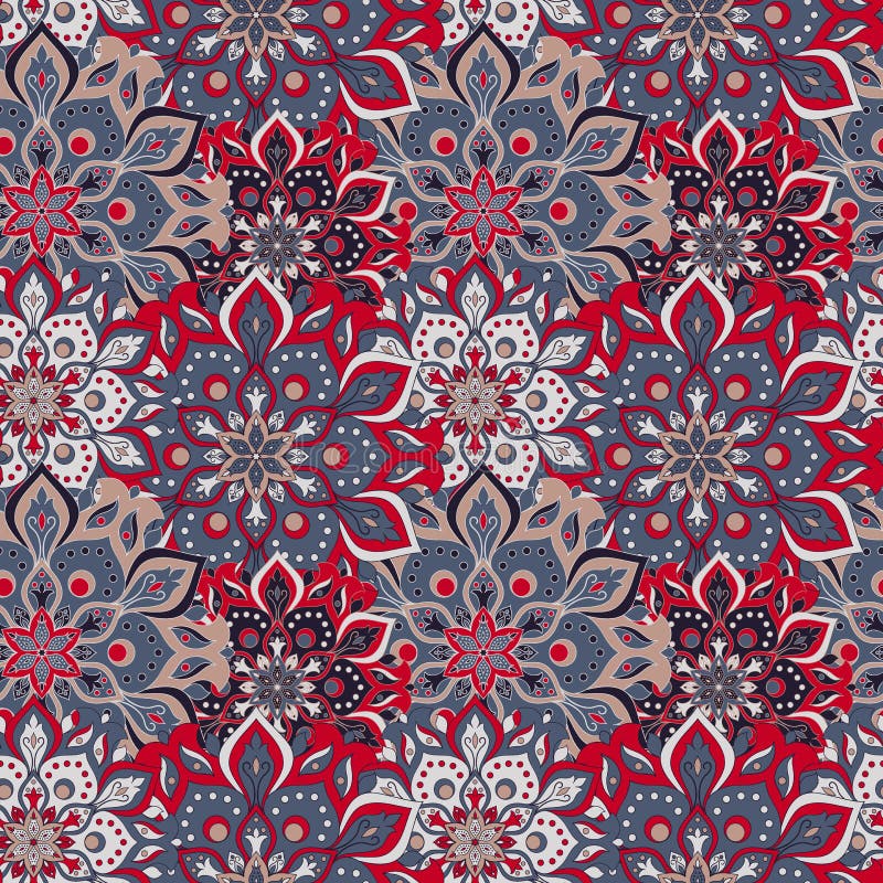 Modèle tiré par la main sans couture de mandala Éléments de vintage dans l'orienta illustration de vecteur Modèle tiré par la main sans couture de mandala Éléments de vintage dans l'orienta illustration de vecteur
