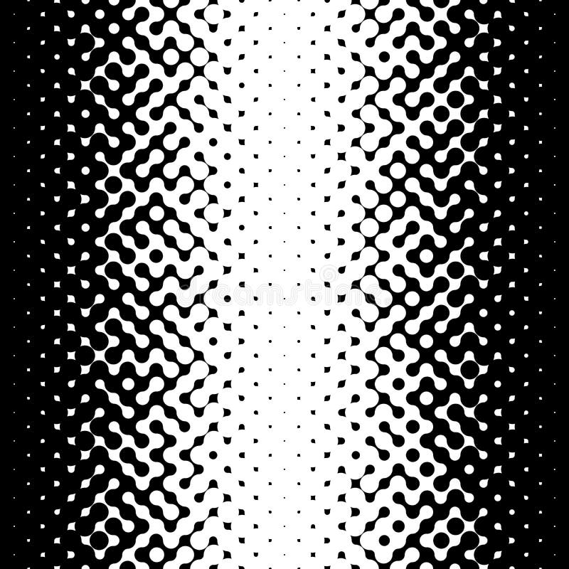 Raster Seamless Black and White Truchet Halftone Gradient Pattern Abstract Background. Raster Seamless Black and White Truchet Halftone Gradient Pattern Abstract Background