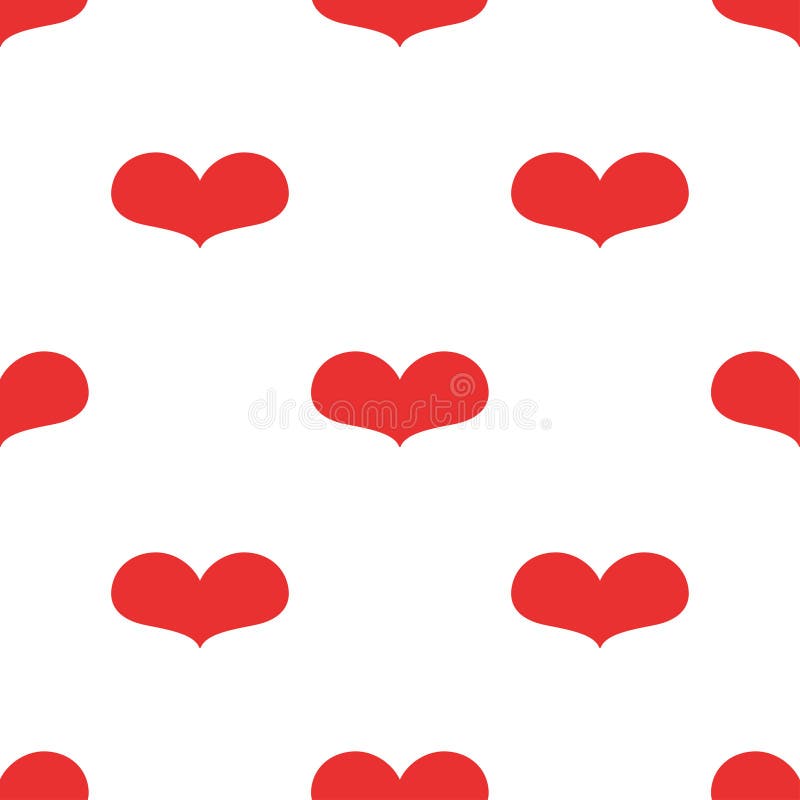 Modèle transparent de coeur rouge. illustration vectorielle en style plat. texture de la Saint Valentin. concept d'amour. empreint. coeur dessiné à la main en style doodé. tissu avec empreinte cardiaque.