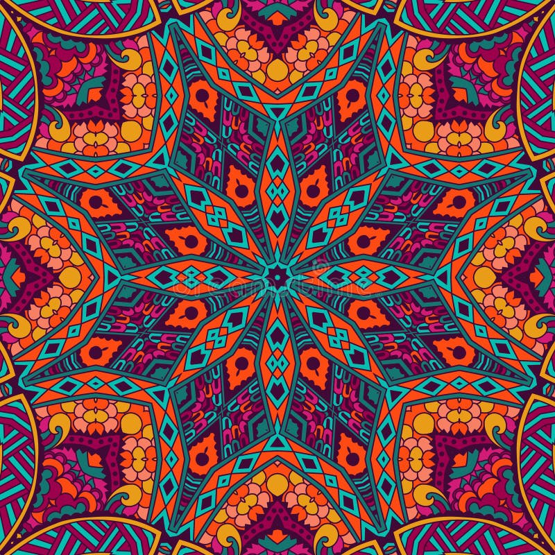 Modèle tribal ethnique de mandala de fête abstrait illustration de vecteur Modèle tribal ethnique de mandala de fête abstrait illustration de vecteur