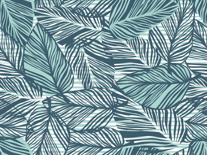 Modèle tropical, fond floral de vecteur sans couture de palmettes Usine exotique sur l'illustration d'impression de rayures Jungl. Modèle tropical, fond floral de vecteur sans couture de palmettes Usine exotique sur l'illustration d'impression de rayures Copie de jungle de nature d'été