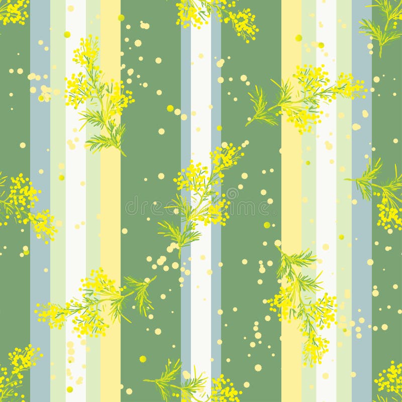 Modèle vertical sans couture avec la mimosa de fleurs illustration de vecteur Modèle vertical sans couture avec la mimosa de fleurs illustration de vecteur
