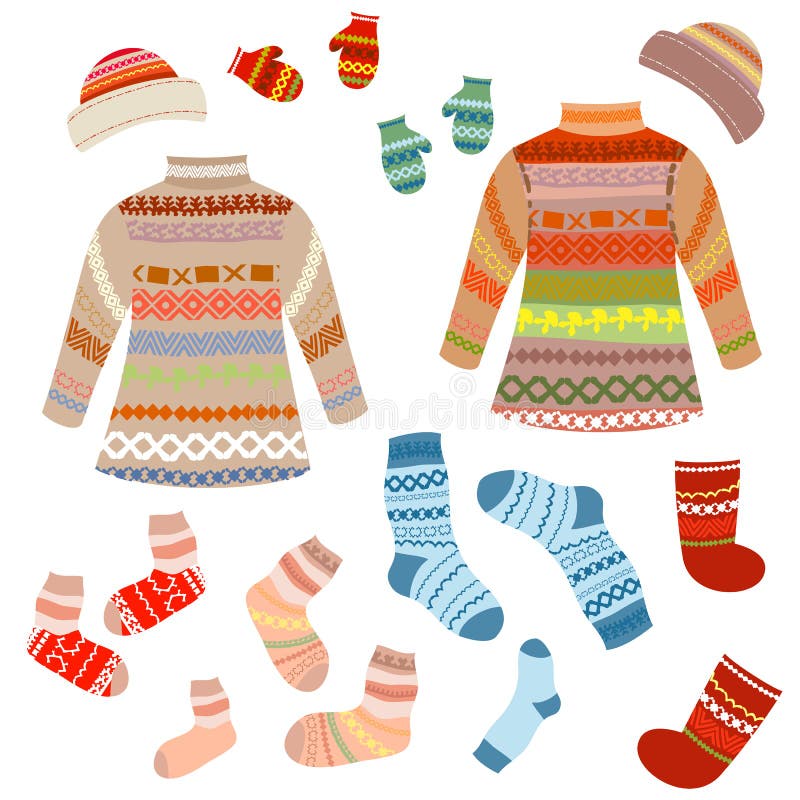 Modèles de tricot chauds avec illustration stock