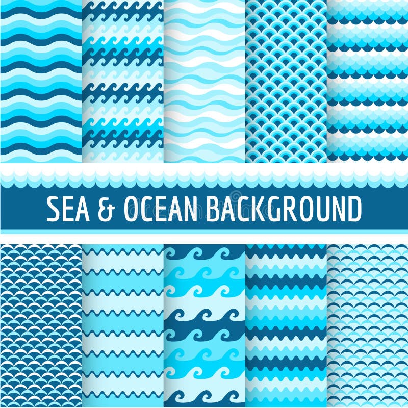 10 seamless patterns - Nautical Sea Theme. 10 seamless patterns - Nautical Sea Theme