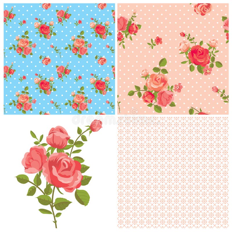 Modèles roses floraux illustration libre de droits