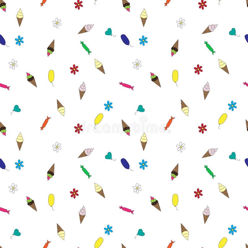 Modèles sans couture avec des sucreries et des bonbons illustration stock Modèles sans couture avec des sucreries et des bonbons illustration stock
