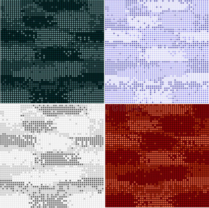 Modèles sans couture de camouflage de Digital - ensemble de vecteur illustration libre de droits Modèles sans couture de camouflage de Digital - ensemble de vecteur illustration libre de droits