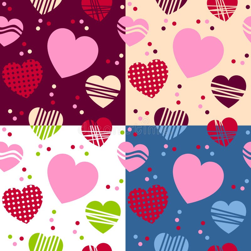 Modèles sans couture de jour de Valentine s illustration stock
