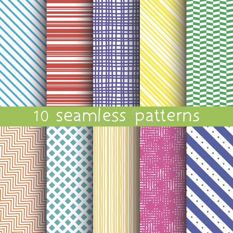 10 modèles sans couture de vecteur Textures pour le papier peint, suffisances, fond de page Web illustration stock 10 modèles sans couture de vecteur Textures pour le papier peint, suffisances, fond de page Web illustration stock