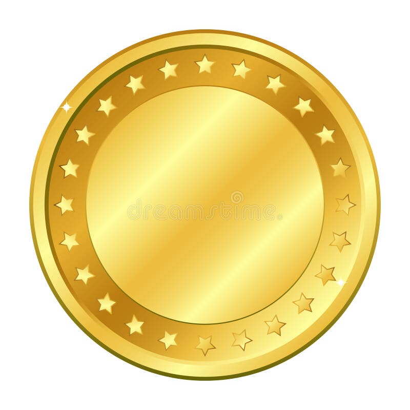 Moeda De Jogo a Ouro Com a Estrela. Elemento De Design De