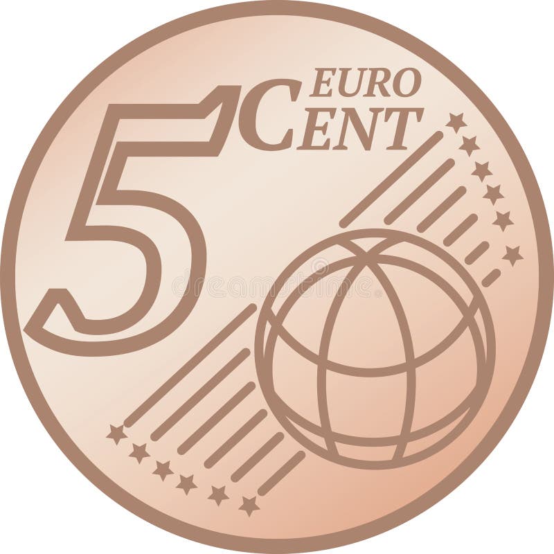 Moeda do centavo do euro cinco ilustração stock Moeda do centavo do euro cinco ilustração stock