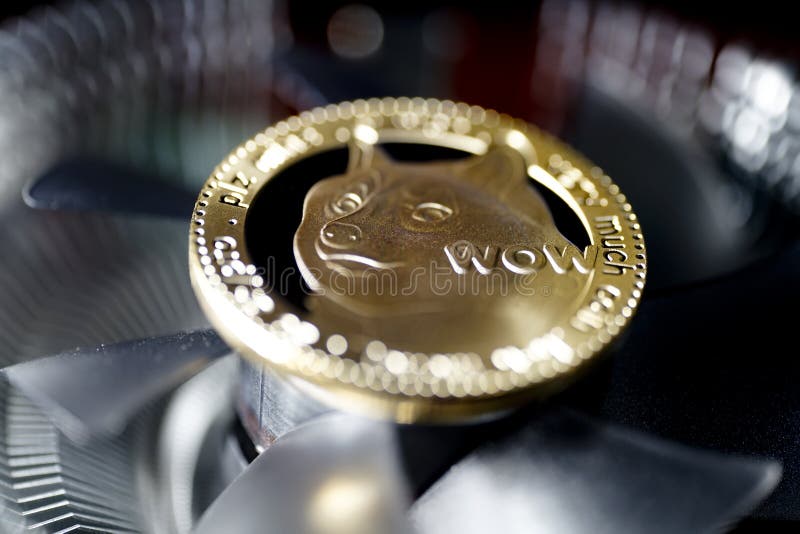Moedas de Dogecoin imagem de stock Moedas de Dogecoin imagem de stock