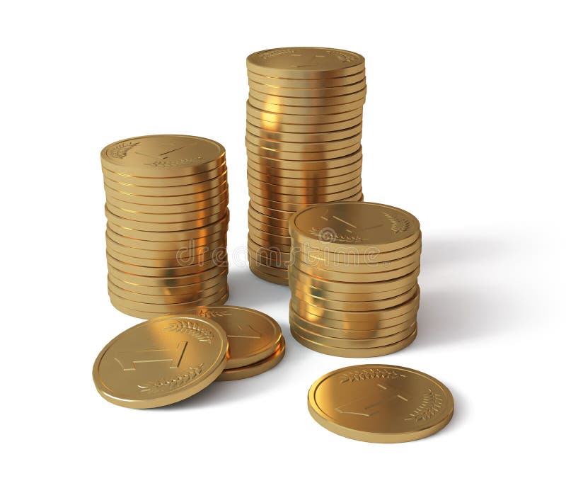 Moedas de ouro ilustração stock Moedas de ouro ilustração stock