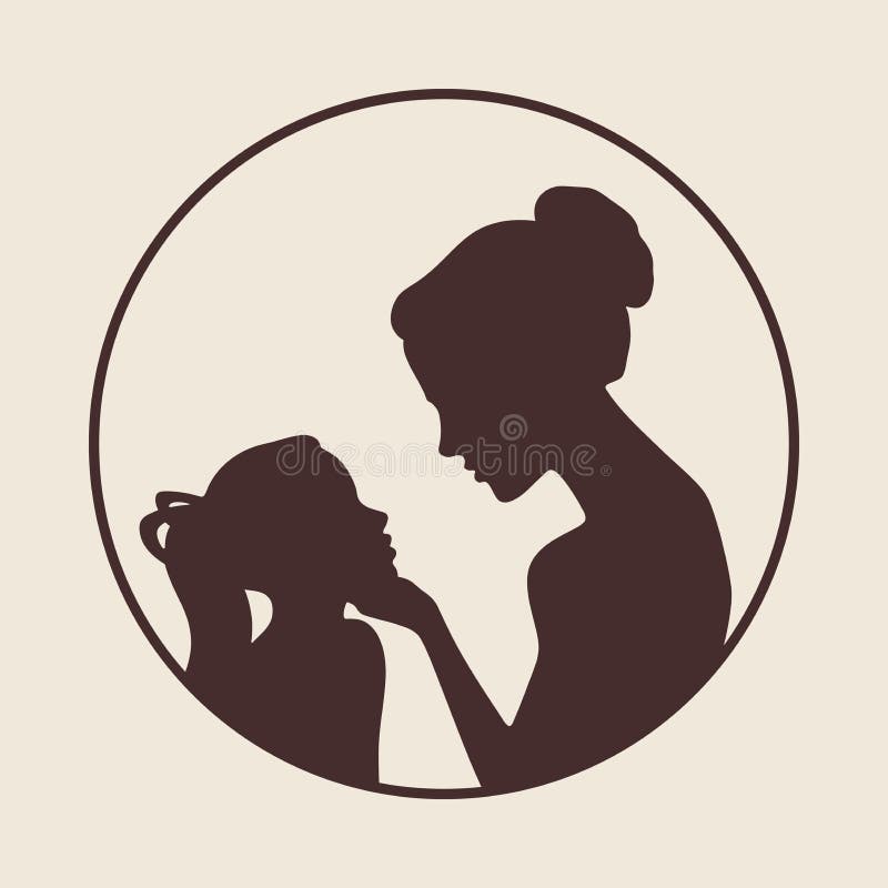 Moeder en dochtersilhouetten Beste Mamma ooit uitstekende kaart Vector stock illustratie Moeder en dochtersilhouetten Beste Mamma ooit uitstekende kaart Vector stock illustratie