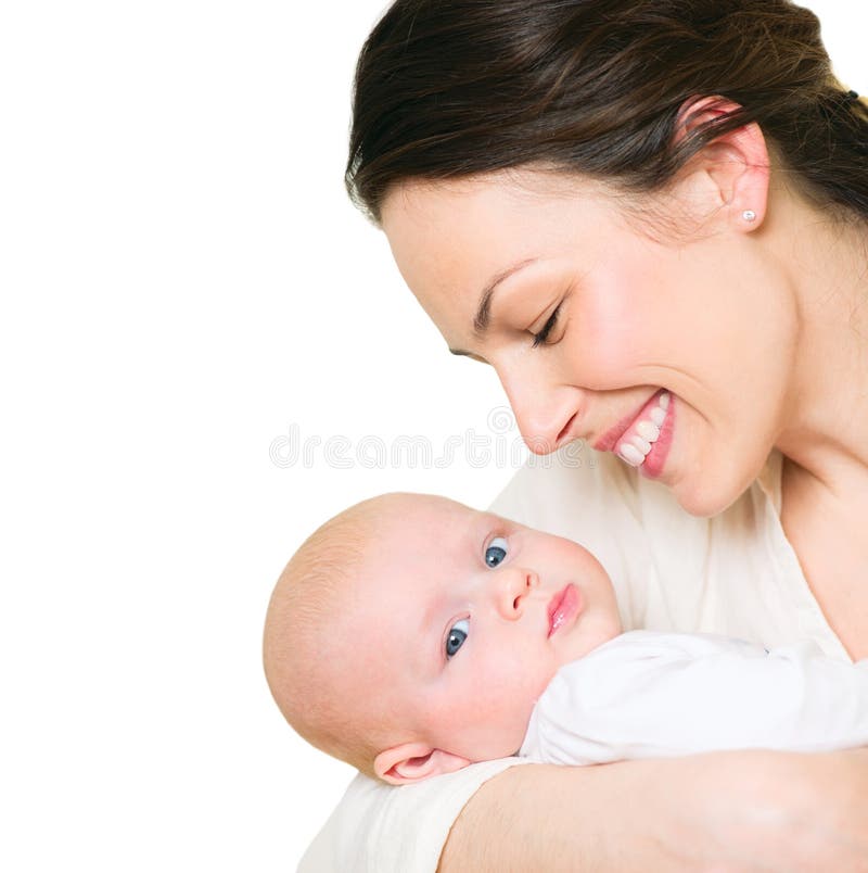 Moeder en haar pasgeboren baby royalty-vrije stock fotografie Moeder en haar pasgeboren baby royalty-vrije stock fotografie