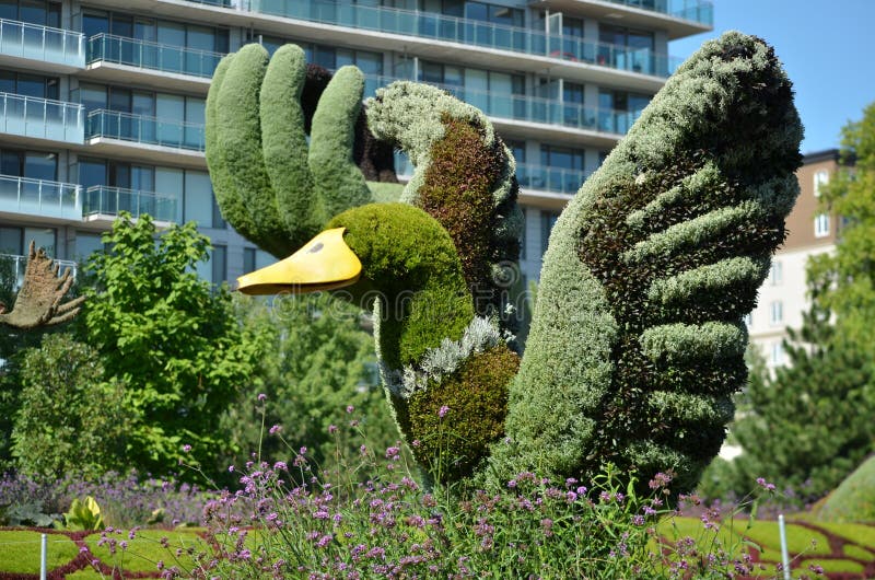 Moederaarde; De Gans van Canada, in MosaiCulture 2018 stock foto Moederaarde; De Gans van Canada, in MosaiCulture 2018 stock foto