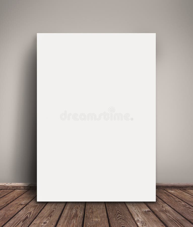 Mofa del cartel del papel en blanco para arriba que se inclina contra la pared fotos de archivo libres de regalías Mofa del cartel del papel en blanco para arriba que se inclina contra la pared fotos de archivo libres de regalías