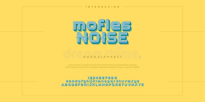 Mofles Noise Modern minimal abstract alphabet fonts vector illustration royalty free illustration
