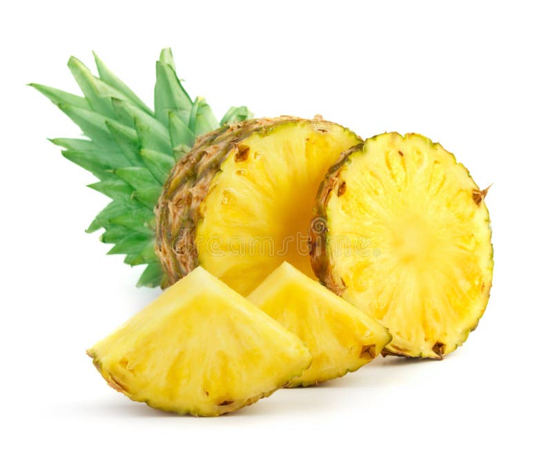 Mogen ananas med skivor arkivfoto Mogen ananas med skivor arkivfoto