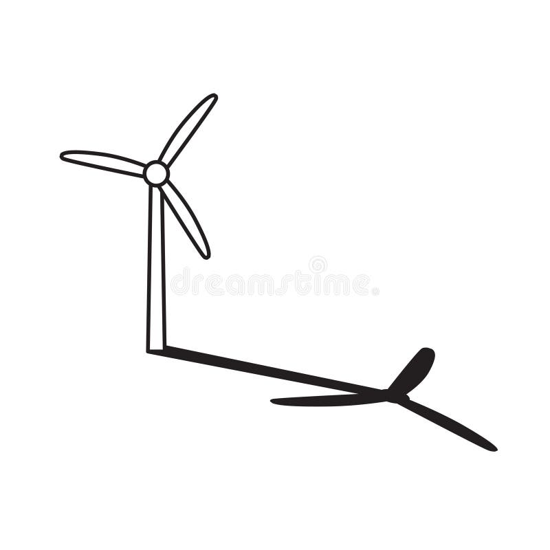 moinho de vento, turbina eólica, estação de energia eólica com palhetas  longas. ilustração vetorial mínima 7625859 Vetor no Vecteezy