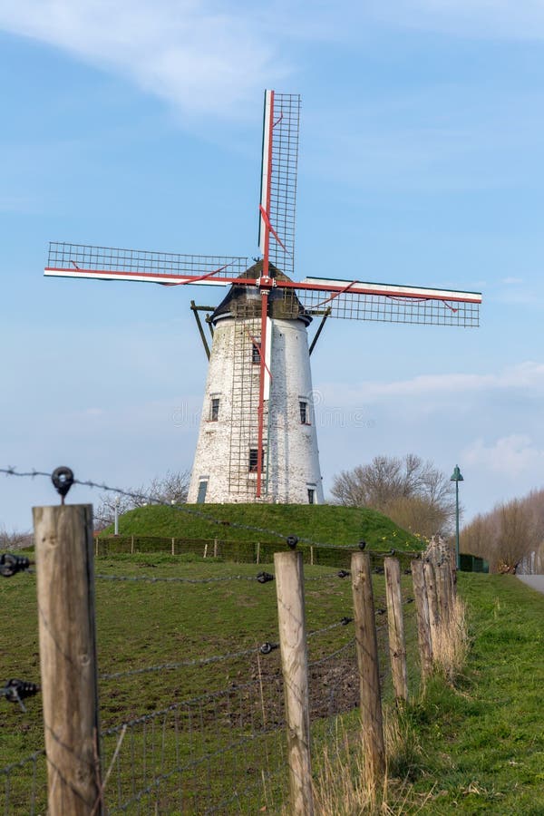 Moinho De Vento No Damme, Belgiumm De Bruges Imagem de Stock - Imagem de  colorido, nascente: 15892587