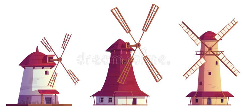 ilustração de desenhos animados coloridos de casa de moinho de