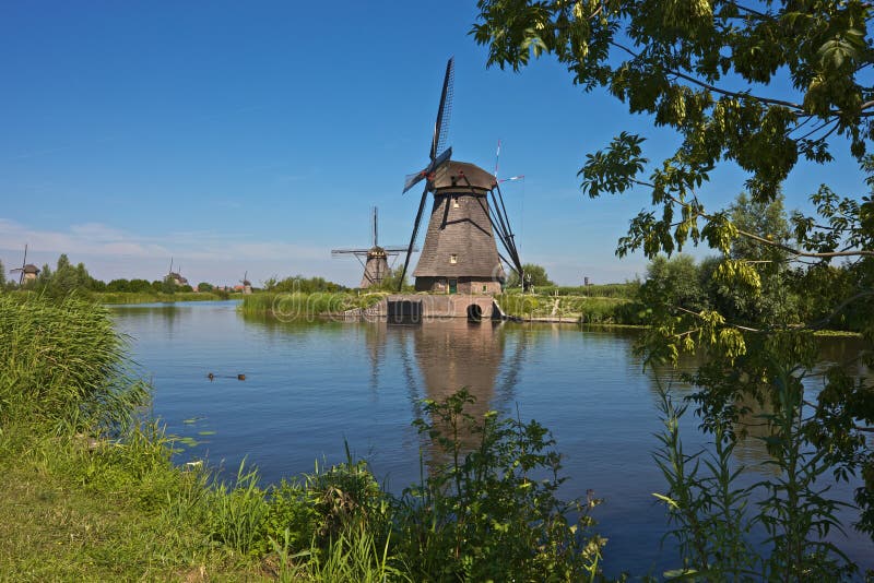 Bela Vista Rural No Sul Da Holanda Com Um Antigo Moinho De Vento Holandês  Tradicional Em Kinderdijk Foto Royalty Free, Gravuras, Imagens e Banco de  fotografias. Image 166232651