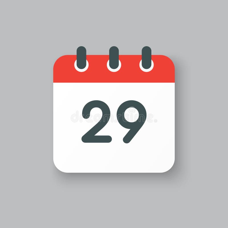 Icône Du 29e Jour Du Mois. Date Du Calendrier Des événements. Icône 3d Date  Calendrier. Vecteur Illustration de Vecteur - Illustration du signe, plan:  268739369