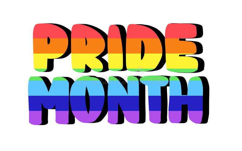 Mois de la fierté 2022 texte manuscrit. soutenir la communauté lgbtq. conception vectorielle pour autocollant bannière carte d'impression.