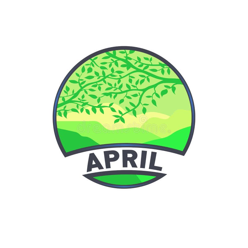 Mois De Logo De Paysage D Avril Illustration De Vecteur Illustration Du Fond Lame Mois De Logo De Paysage D Avril Illustration De Vecteur Illustration Du Fond Lame