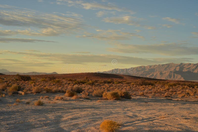 Mojave desert dawn landscape sky clouds mountain range c