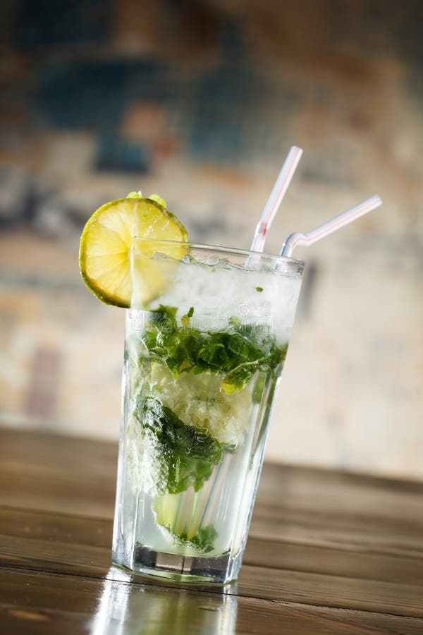 Mojito in the bar stock photo. Image of mint, green, water 19012010