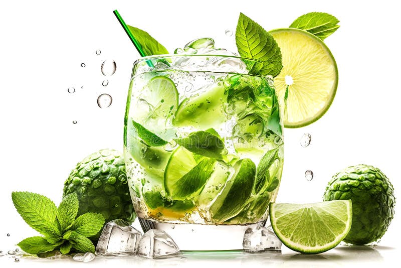 Mojito Cocktail May Be Seen in the Bar S Background. Generative AI