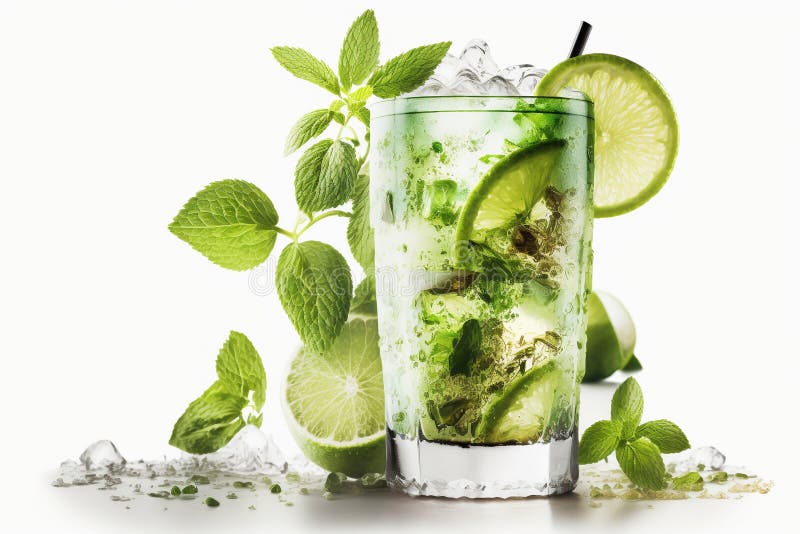 Mojito Cocktail May Be Seen in the Bar S Background. Generative AI