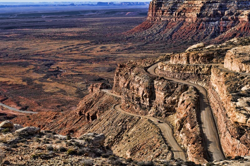 Moki Dugway stock image. Image of edge, road, mountain 13065339