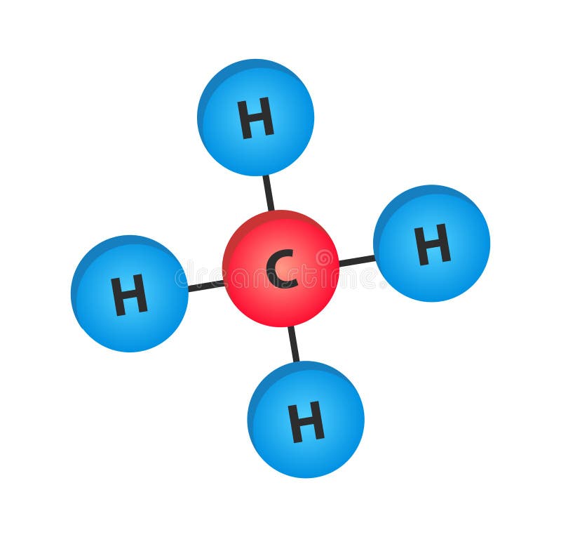 Molécula Del Metano - Fórmula Estructural Ilustración del Vector -  Ilustración de compuesto, icono: 122718082