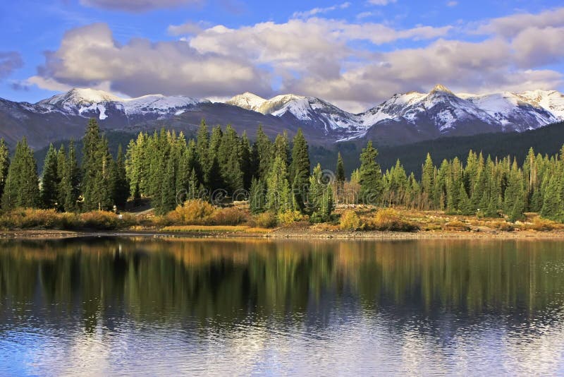 Rocky Mountains Scenic Landscape with Snow Peaks Stock Image - Image of ...