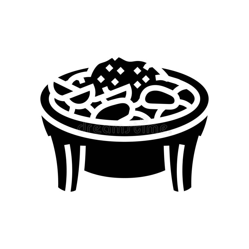 Molcajete Mexican Cuisine Glyph Icon Vector Illustration Stock