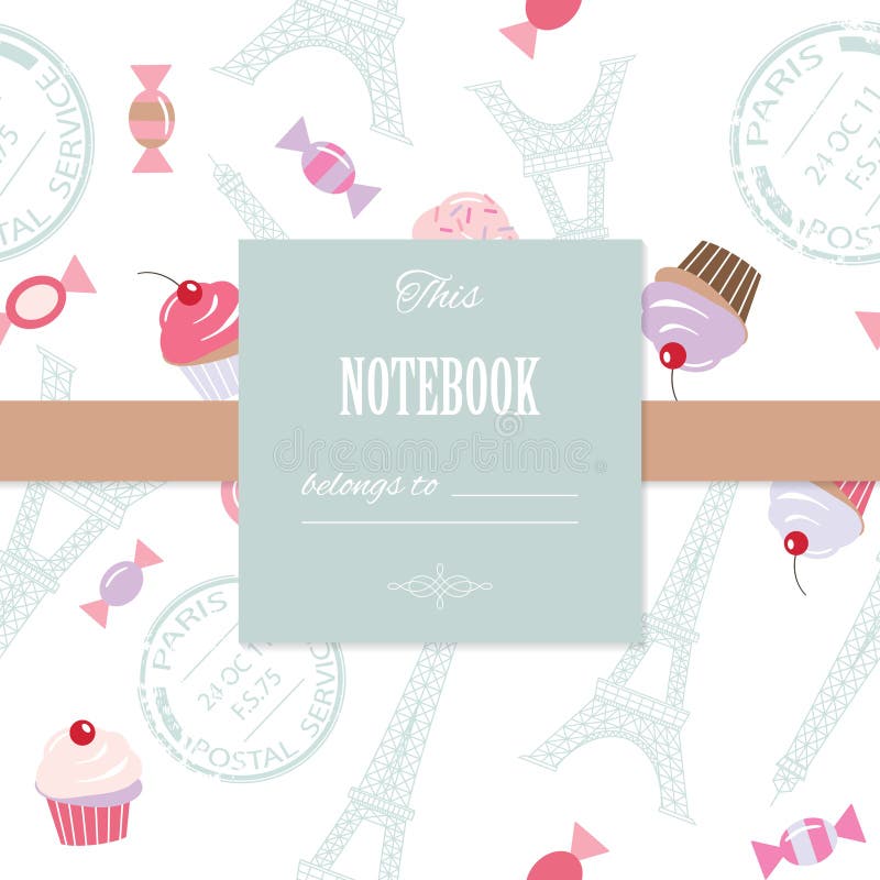 Molde bonito para o projeto feminino do álbum de recortes, aniversário, casamento, tampa do caderno, diário, página do álbum de f ilustração stock Molde bonito para o projeto feminino do álbum de recortes, aniversário, casamento, tampa do caderno, diário, página do álbum de f ilustração stock