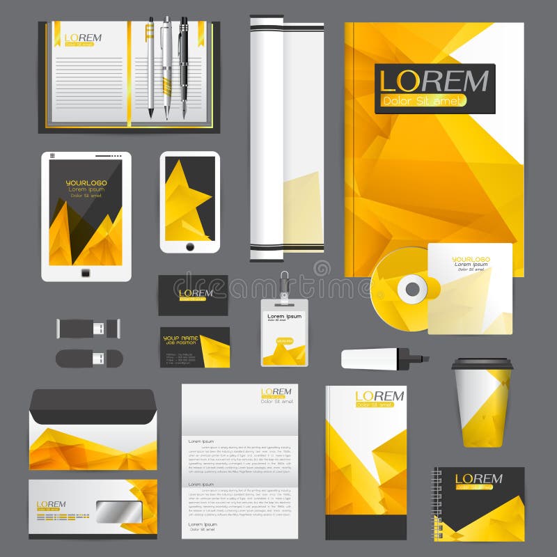 Molde branco da identidade com elementos azuis do origâmi ilustração royalty free