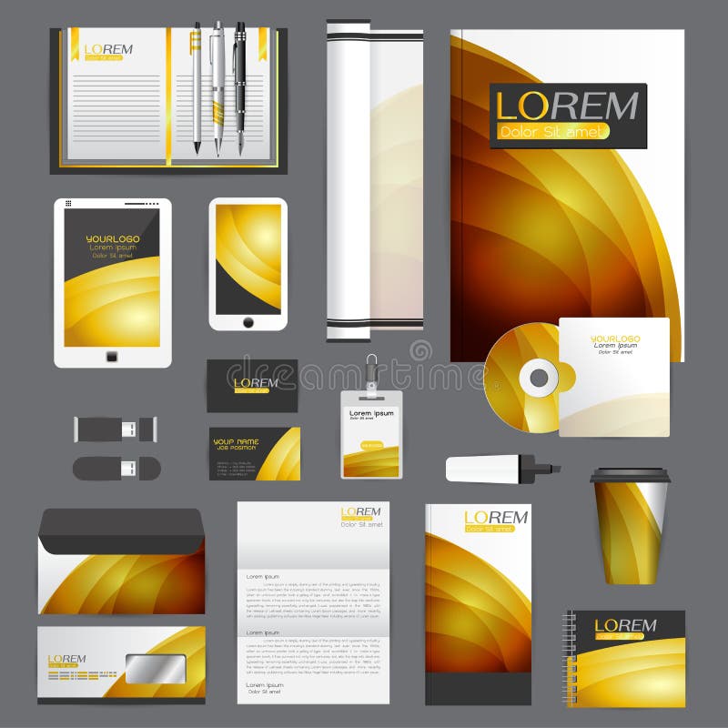 Molde branco da identidade com elementos azuis do origâmi ilustração stock