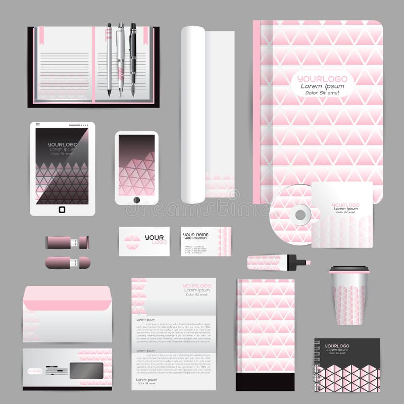 Molde branco da identidade com elementos do origâmi St da empresa do vetor ilustração stock