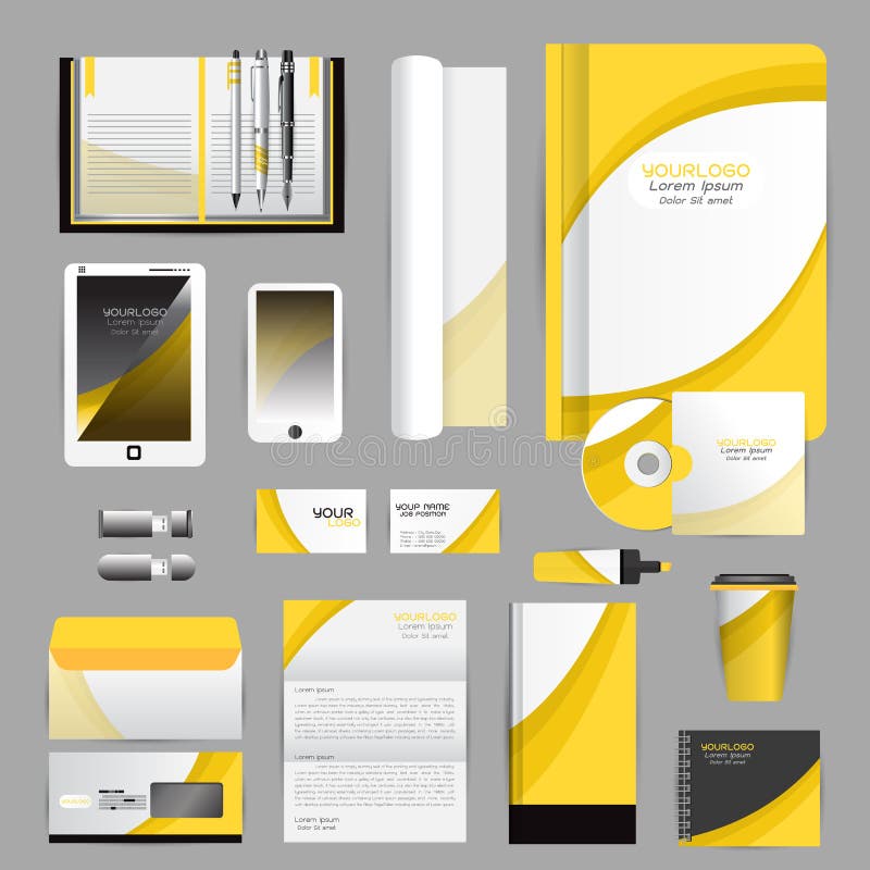 Molde branco da identidade com elementos do origâmi St da empresa do vetor ilustração do vetor