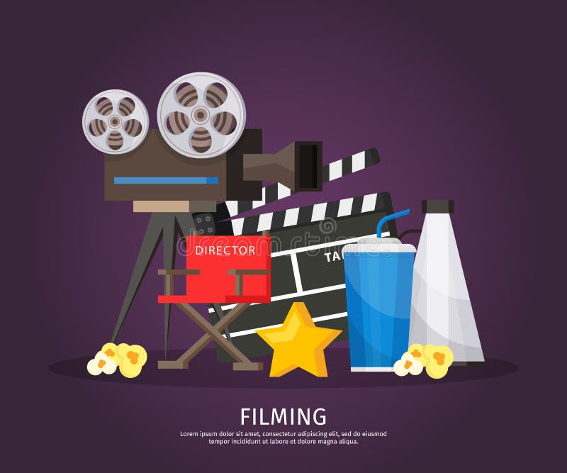 Molde colorido da cinematografia ilustração do vetor Molde colorido da cinematografia ilustração do vetor