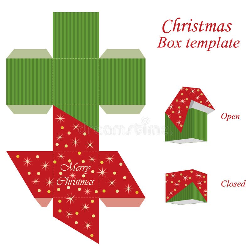 Molde Da Caixa De Presente Do Natal Ilustração do Vetor - Ilustração de  feriado, caixa: 46634399